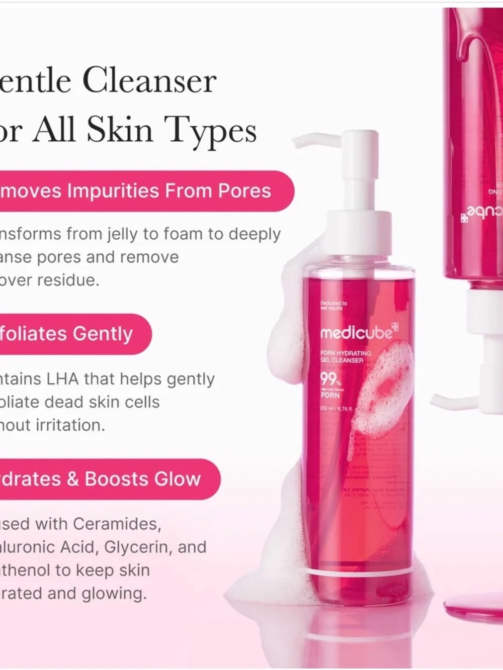 medicube PDRN Hydrating Gel Cleanser 200ml exp 2028/08/18